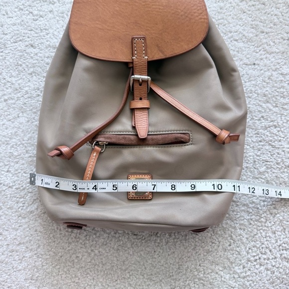 Dooney And Bourke Allie Nylon Beige Brown Leather Backpack Authentic main image 10